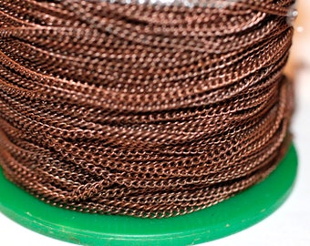 42ft 2.5x1mm Red Copper Curb Cable Chain