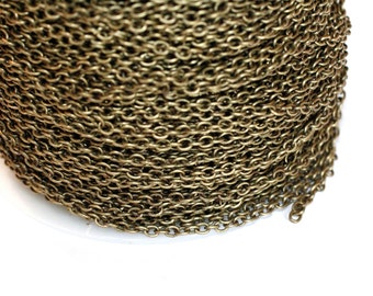 15ft brass Chain -Finished brass Chain- Cable Chain 3x2mm soldered