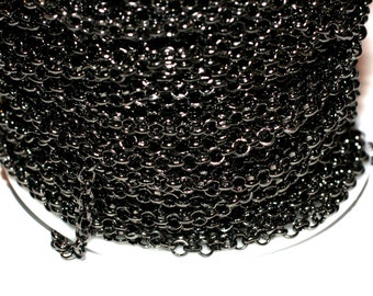 15ft Rolo Gun Metal Chain-unsoldered-4mm