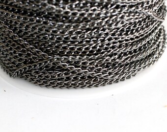 42ft Gun Metal Twist Chain 5x3x0.8mm- Open/Close Links