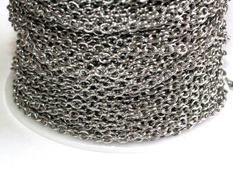 30ft Stainless Steel Round Links 5x4x1.2mm- Chain Links