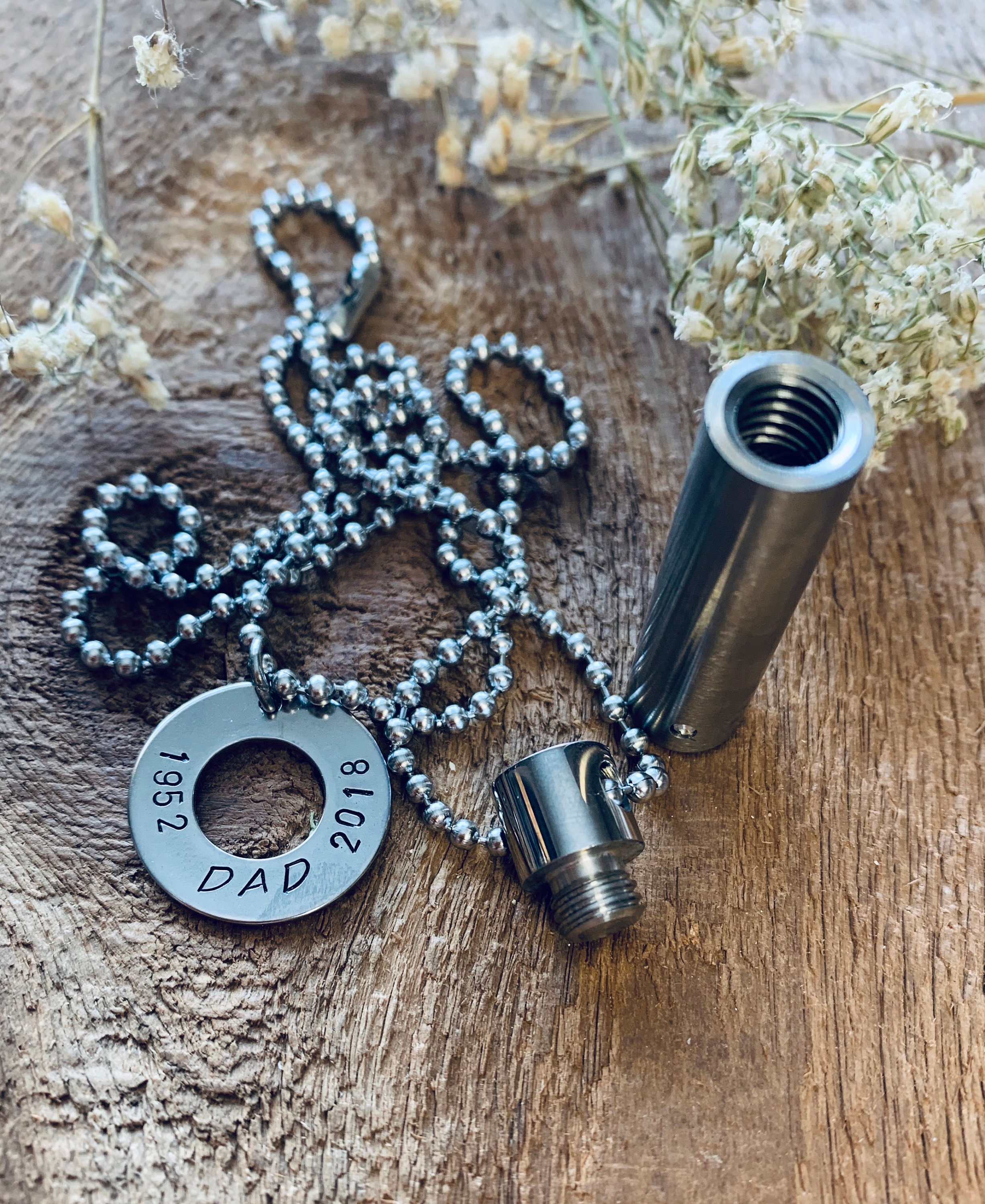 Personalized Dad In Memory Cremation Urn Pendant Necklace Etsy