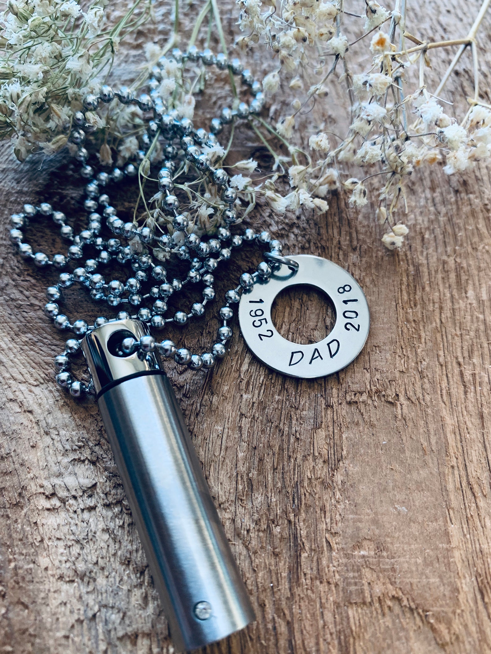 Personalized Dad in Memory Cremation Urn Pendant Necklace Etsy