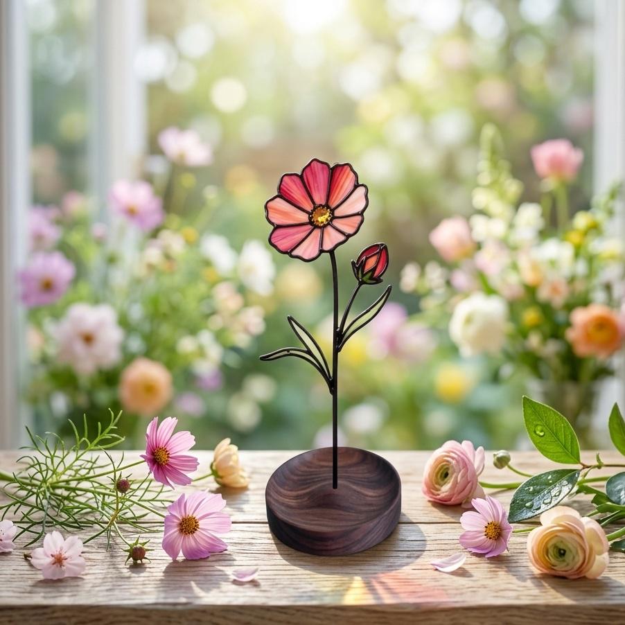Stained Glass Cosmos Flower - Etsy
