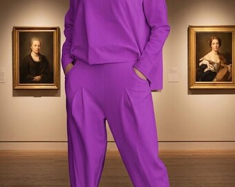 Dames loungeset, tweedelige pyjamaset, casual trainingspak