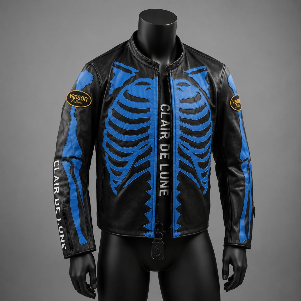 Vanson Skeleton Leather Jacket - Etsy