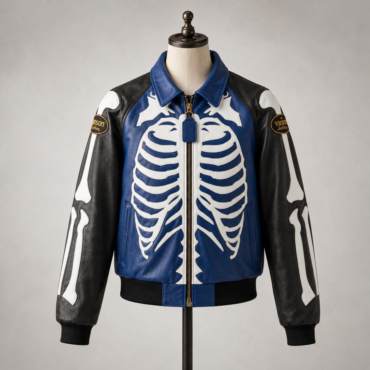 Vanson Skeleton Leather Jacket - Etsy