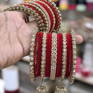 Ensemble de bracelets étoilés, bracelets de mariée indiens, Chooda à motif étoile, ensemble de bracelets traditionnels, bijoux de mariage, bijoux ethniques indiens, cadeau pour elle