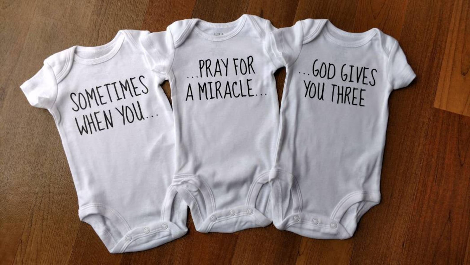 Triplets Gifts Triplet Onesies Sometimes when you pray... Etsy