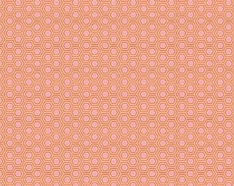 TULA PINK - True Colors - Hexy Collection; PWTP150.PEACHBLOSSOM 100% Cotton;
