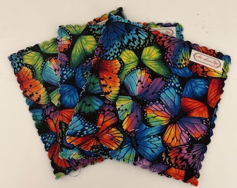 JAR GRIPPER or COASTER Butterflies on Black; Purchase one or set of 3