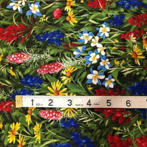 WildFlower Basics Favorites Bluebonnets and Indian Paintbrush Fabric By Sentimental Studios Best of Texas 32361 11 for Moda. image 2