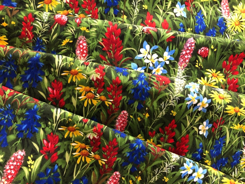 WildFlower Basics Favorites Bluebonnets and Indian Paintbrush Fabric By Sentimental Studios Best of Texas 32361 11 for Moda. image 3
