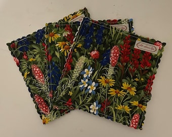 JAR GRIPPER or COASTER Wildflowers; Purchase one or set of 3