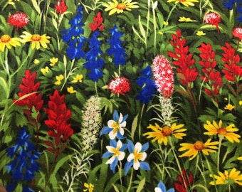 WildFlower Basics Favorites;  Bluebonnets and Indian Paintbrush; Fabric By Sentimental Studios “Best of Texas” #32361 11 for Moda.