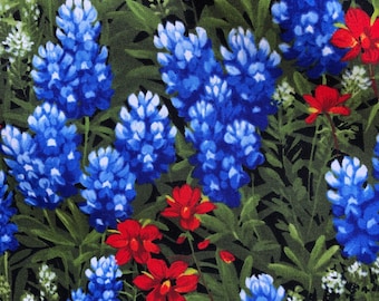 Bluebonnets and Indian Paintbrush; Fabric By Sentimental Studios “Best of Texas” #32362 11 for Moda. Cut as ordered