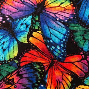 PACKED Multi Bright BUTTERFLIES; Butterfl-CD8531 by Timeless Treasures. Cut as ordered