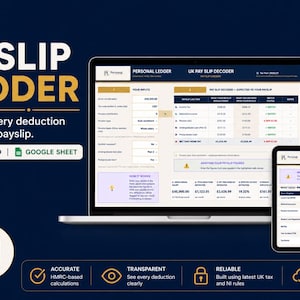 UK Pay Slip Decoder | Understand Your Payslip Deductions | Google Sheets | 2026/27 Tax Year