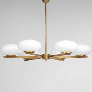 Modern Brass Chandelier | Contemporary Designer Ceiling Light | Luxury Statement Pendant | Large Modern Dining Room Chandelier