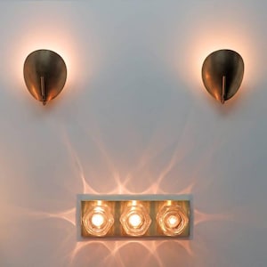 Brass Shell Wall Sconce | Mid Century Modern Coastal Wall Light | Vintage Brass Wall Lamp | Hardwired Bathroom & Bedroom Lighting