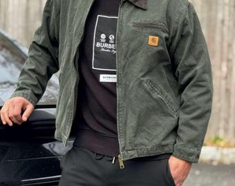 Vintage Carhartt Detroit Blanket Lined Jacket J97 'MOSS GREEN'