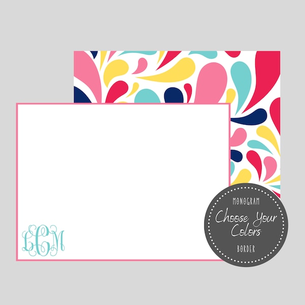 Personalized Stationery - Monogrammed Notecards - Flat Notecards - Personalized Thank You Cards - Correspondence Cards - Feminine Notecards