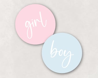 Baby Gender Reveal Stickers: Team Girl or Team Boy