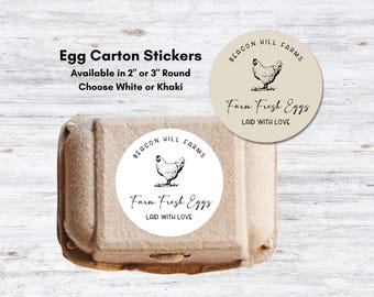 Personalized Egg Carton Stickers: Vintage Chicken Sketch Design