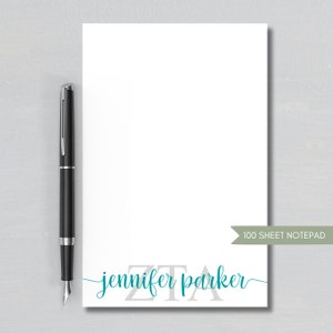 Zeta Tau Alpha Notepad - Zeta Notepad - Personalized Sorority Gift - Sorority Sister Gift - Zeta Pledge Gift - ZTA - Officially Licensed