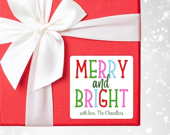 Personalized Gift Stickers - Merry Christmas Gift Stickers - Holiday Gift Label - Christmas Labels - Modern Christmas Sticker - Gift Wrap