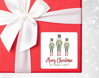 Personalized Nutcracker Christmas Gift Stickers - Traditional Holiday Gift Tags