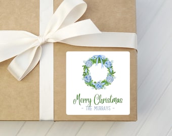 Personalized Chinoiserie Gift Stickers - Chinoiserie Christmas Gift Stickers - Grandmillennial Gift Stickers - Christmas Gift Stickers