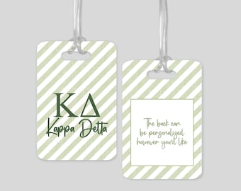 Kappa Delta Luggage Tag - Personalized KD Bag Tag - Officially Licensed Sorority Gift