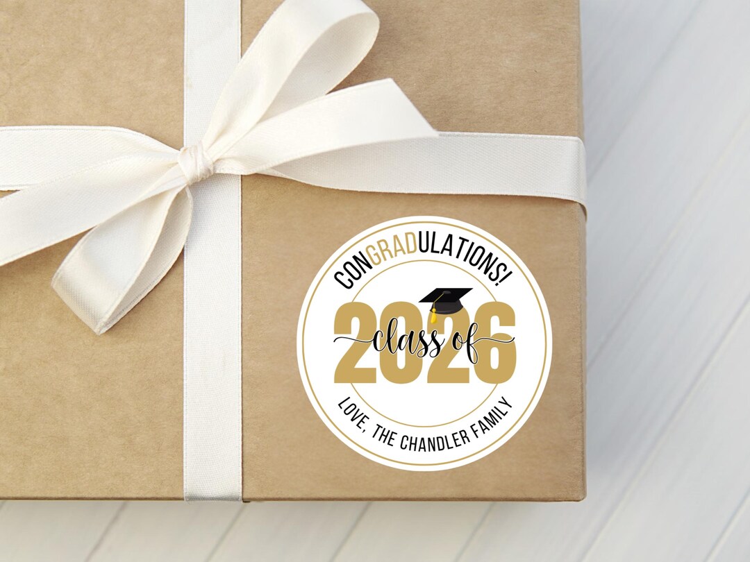 Graduation Gift Stickers - Class of 2025 Gift Stickers - Round ...