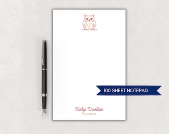 Chi Omega Notepad - Personalized Chi O Note Pad - Officially Licensed Sorority Gift