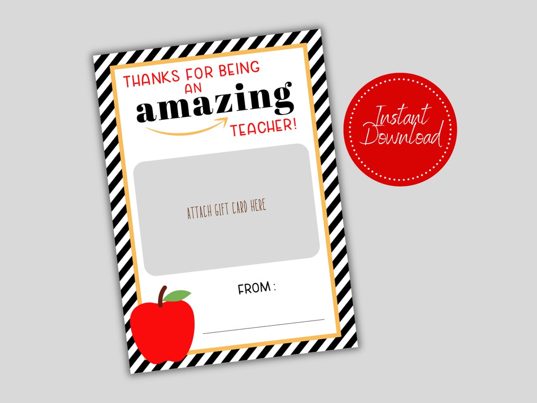 Amazon Gift Card Holder - Teacher Appreciation Gift - New Year Teacher ...