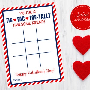 Tic Tac Toe Valentine - Tic Tac Toe-Tally Super Friend - Class Valentine - Vorschul-Valentinstag - Happy Valentine's Day - Instant Download