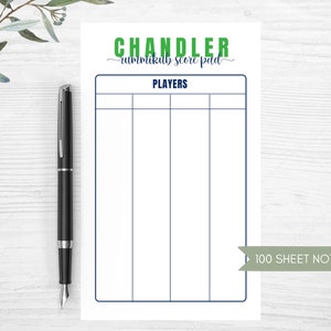 Family Game Night Score Pad - Personalized Family Game Night Score Pad - Rummikub Score Pad - Personalized Family Score Pad