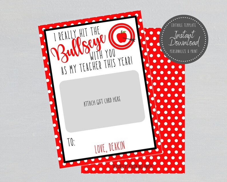 Target Gift Card Holder Teacher Appreciation Gift End of Etsy