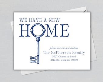 Personalized Address Change Announcements - We have a New Home - Key Design