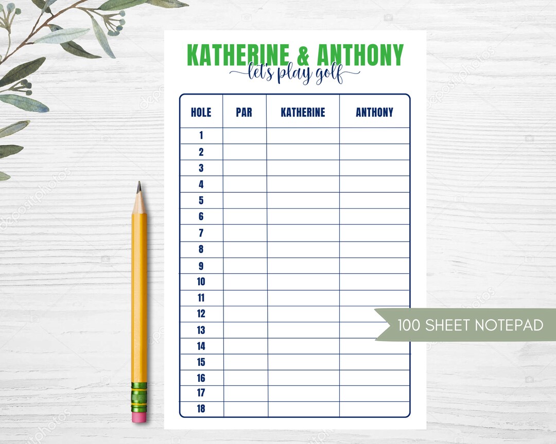 Personalized Golf Score Pad Golf Score Sheet Golf Scorepad Golf Party ...