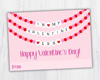 Swiftie Valentijnsdagkaart: Valentine Era Friendship Card - Class Valentine Exchange (directe download)