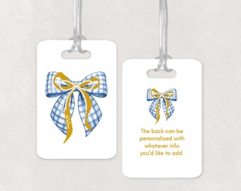 Kappa Kappa Gamma Bow Luggage Tag - KKG Personalized Sorority Bag Tag, Officially Licensed Gift