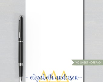 Tri Delta Notepad - Personalized Delta Delta Delta Notes - Officially Licensed Sorority Gift
