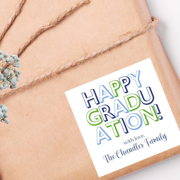 Graduation Gift Stickers - Class of 2023 Gift Stickers - Graduation Gift Tag - Happy Graduation
