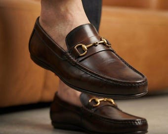 Men's Casual Shoes Genuine Leather Formal Loafers Handmade Man Driving Shoes