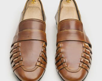 Men's Handmade Brown Leather Sandals: Greek Summer Shoes