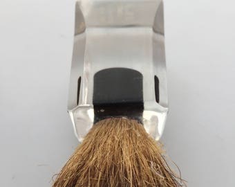 Vintage Clear LUCITE Badger Bristle SHAVING Brush BAJA Sterilized Set in Rubber Acrylic Brush Vintage Shaving Brush