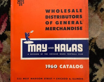 1960 Vintage MAY and HALAS Wholesale CATALOG 450 Pages Color and Black &White Pics Jewelry Watches Luggage Toys Kitchen Bar Linens Lamps etc