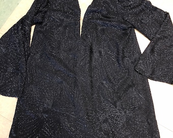 1920s Vintage BLACK BEADED JACKET Fabulous Beadwork Art Deco Beaded Jacket Excellent Vintage Condition Kimono Jacket Bell Sleeves